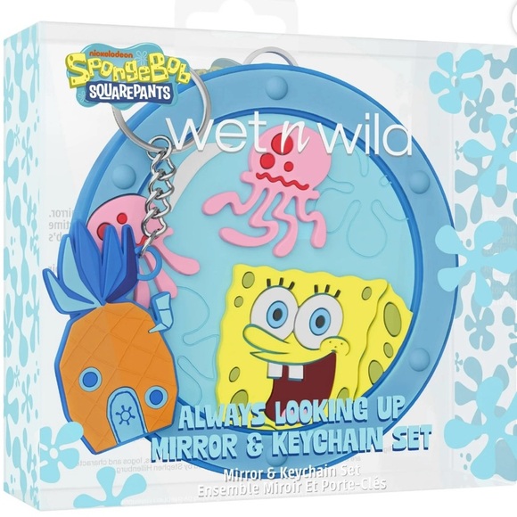 Wet N Wild SpongeBob Face Mirror and Keychain Set - Always Looking Up - Picture 2 of 8